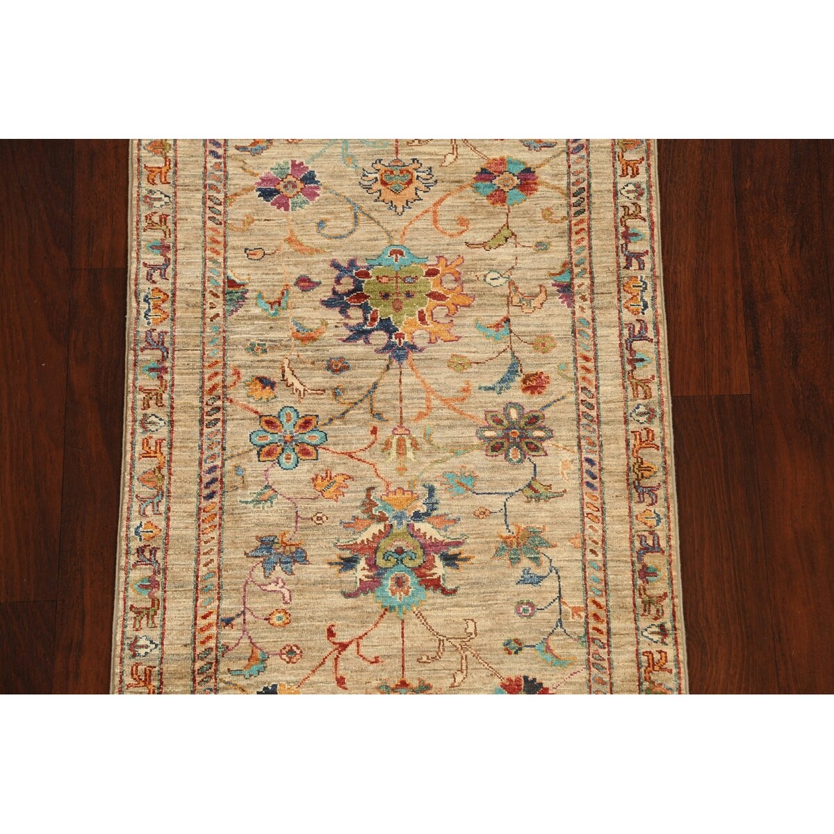 Vegetable Dye Floral Ziegler Oriental Runner Rug Wool Hand-knotted - 2'7" x 8'3"