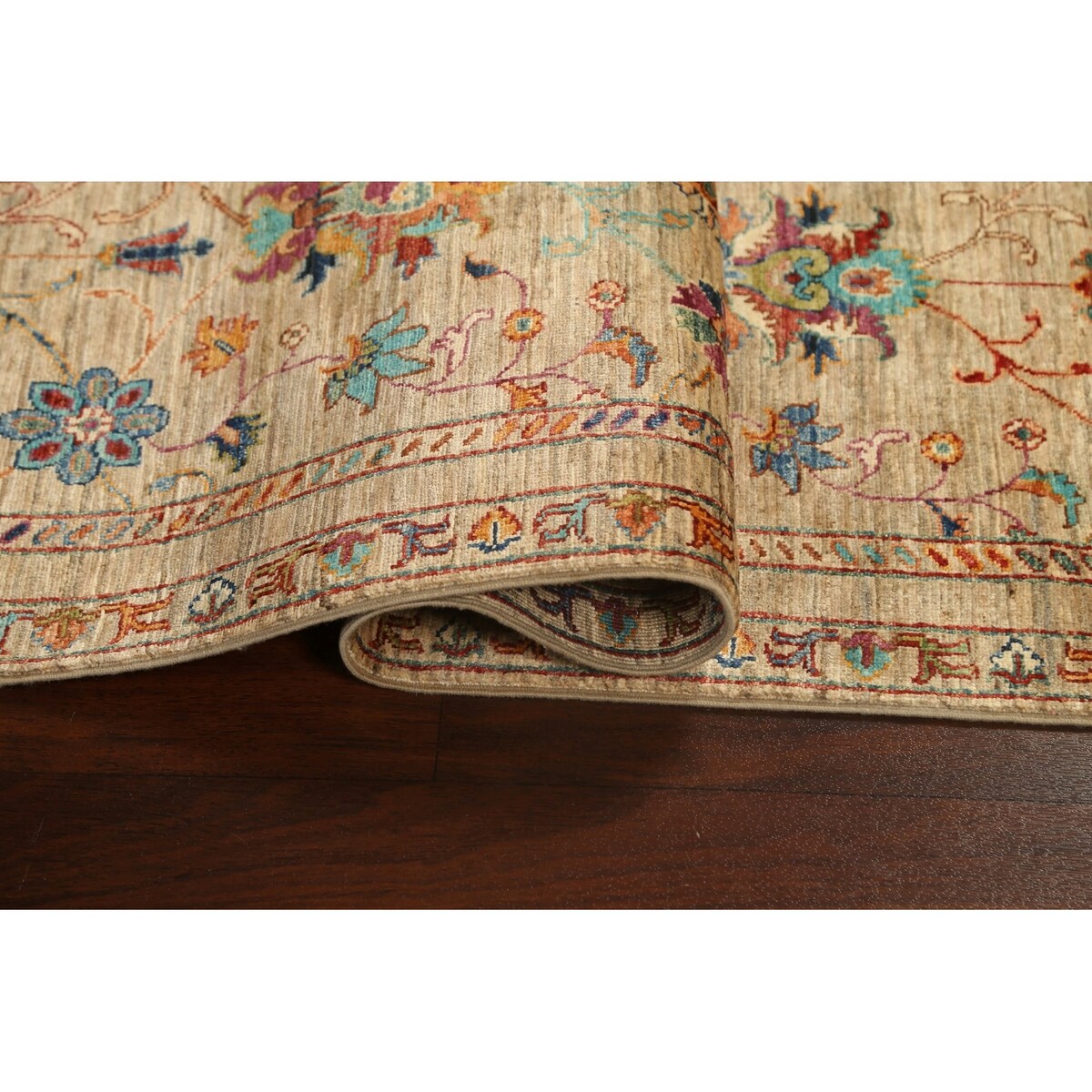 Vegetable Dye Floral Ziegler Oriental Runner Rug Wool Hand-knotted - 2'7" x 8'3"