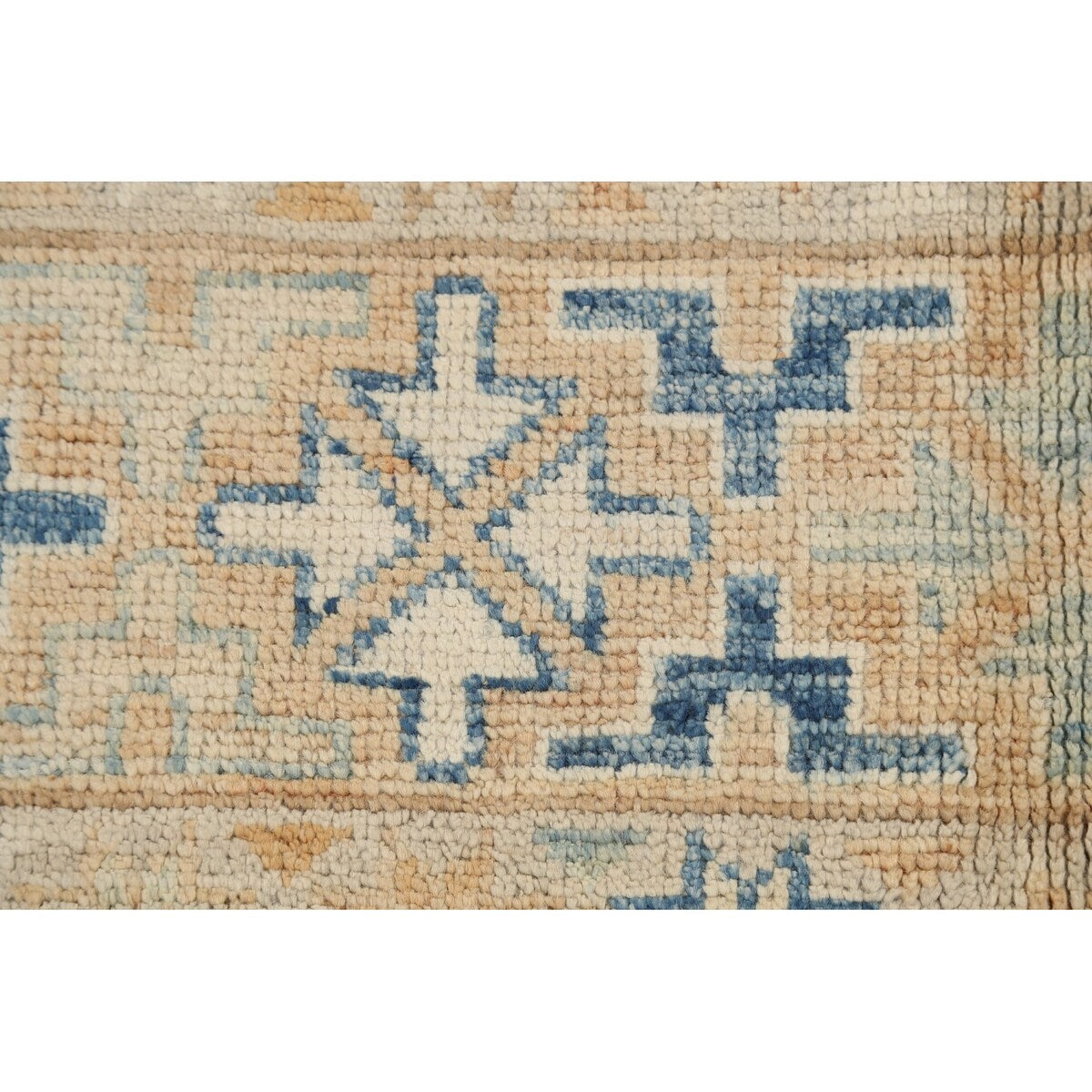 Vegetable Dye Geometric Oriental Khotan Wool Area Rug Hand-knotted - 8'5" x 10'1"