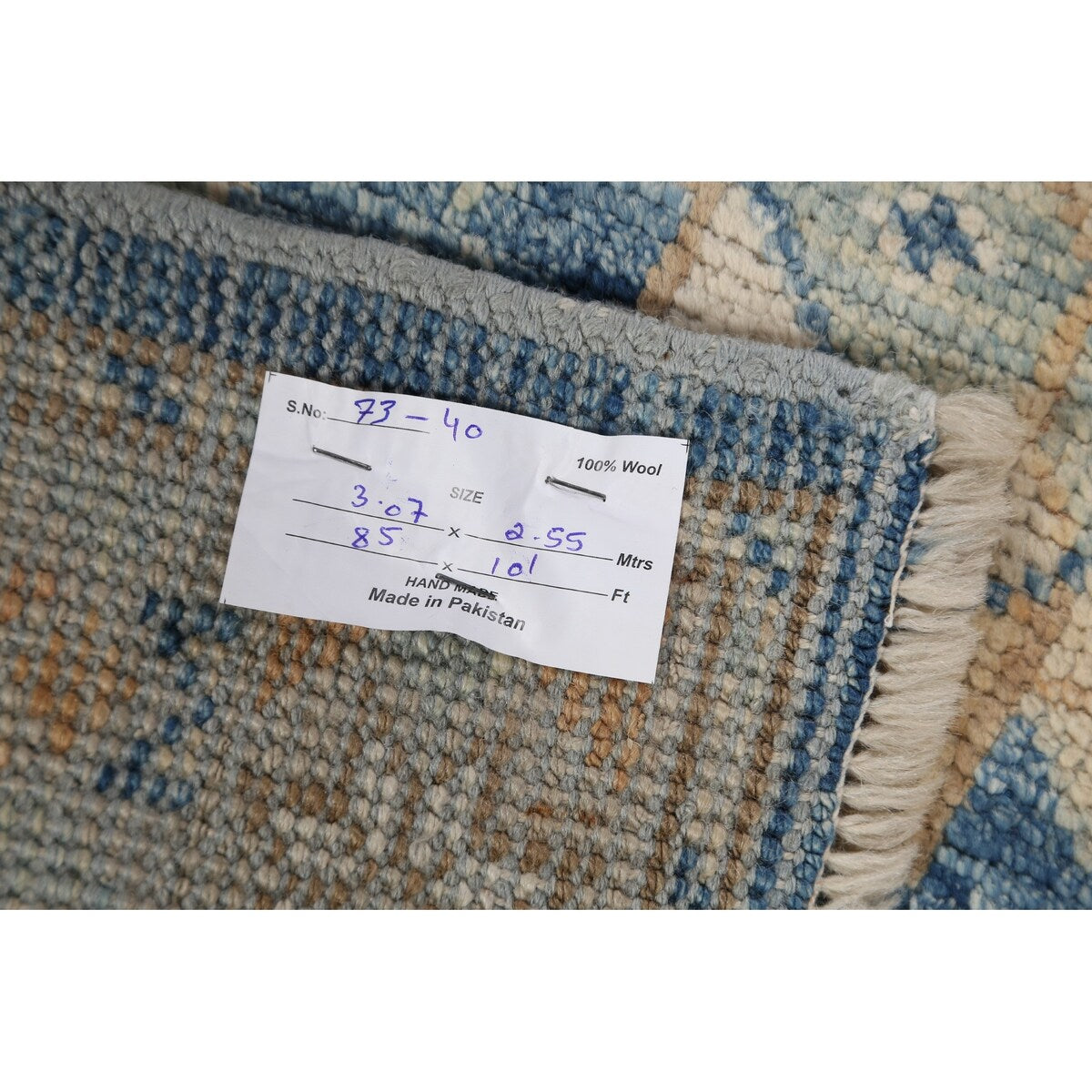 Vegetable Dye Geometric Oriental Khotan Wool Area Rug Hand-knotted - 8'5" x 10'1"