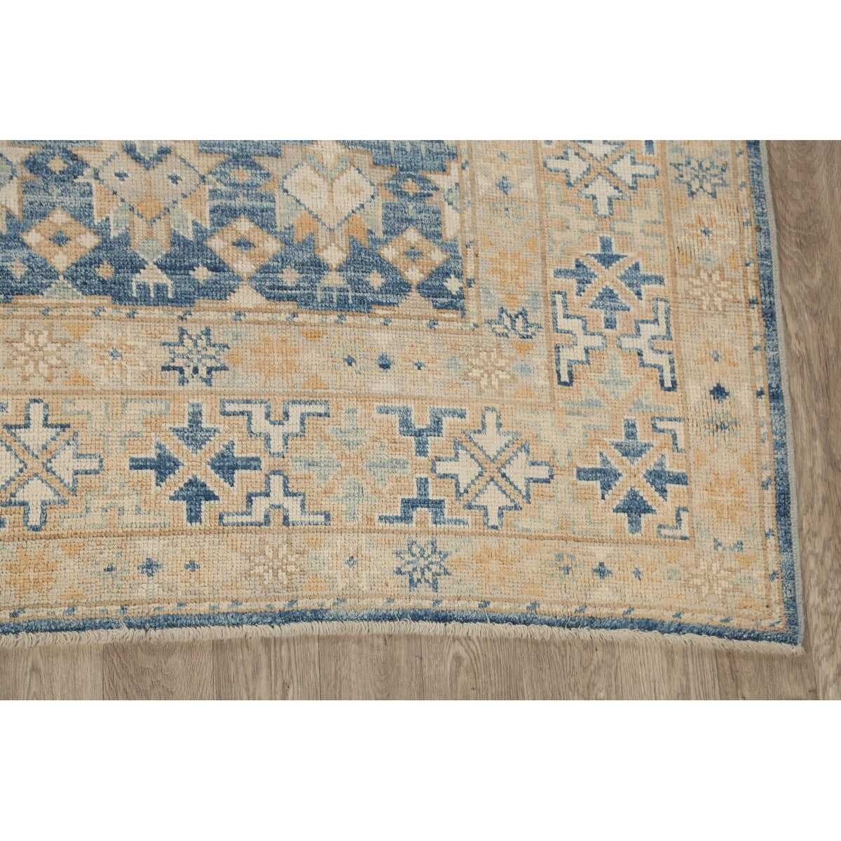 Vegetable Dye Geometric Oriental Khotan Wool Area Rug Hand-knotted - 8'5" x 10'1"