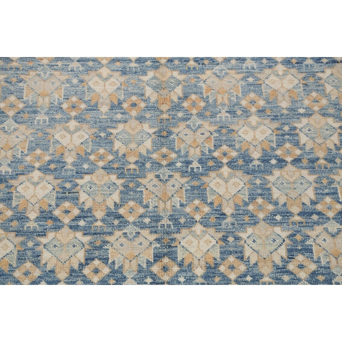 Vegetable Dye Geometric Oriental Khotan Wool Area Rug Hand-knotted - 8'5" x 10'1"