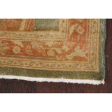 Vegetable Dye Green Floral Oushak Oriental Runner Rug Wool Handmade - 2'8" x 9'9"