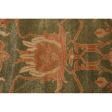 Vegetable Dye Green Floral Oushak Oriental Runner Rug Wool Handmade - 2'8" x 9'9"