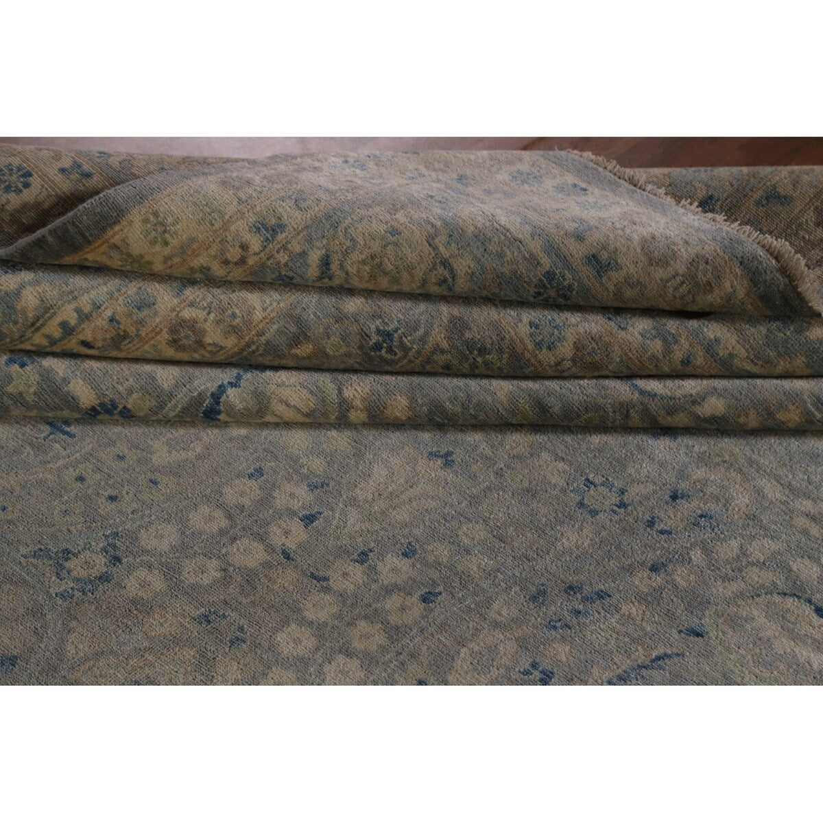 Vegetable Dye Grey Ziegler Large Rug Handmade Wool Carpet - 10'0" x 14'5"