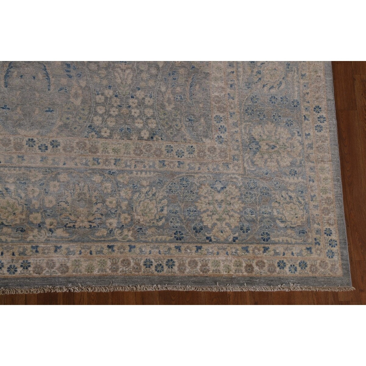 Vegetable Dye Grey Ziegler Large Rug Handmade Wool Carpet - 10'0" x 14'5"