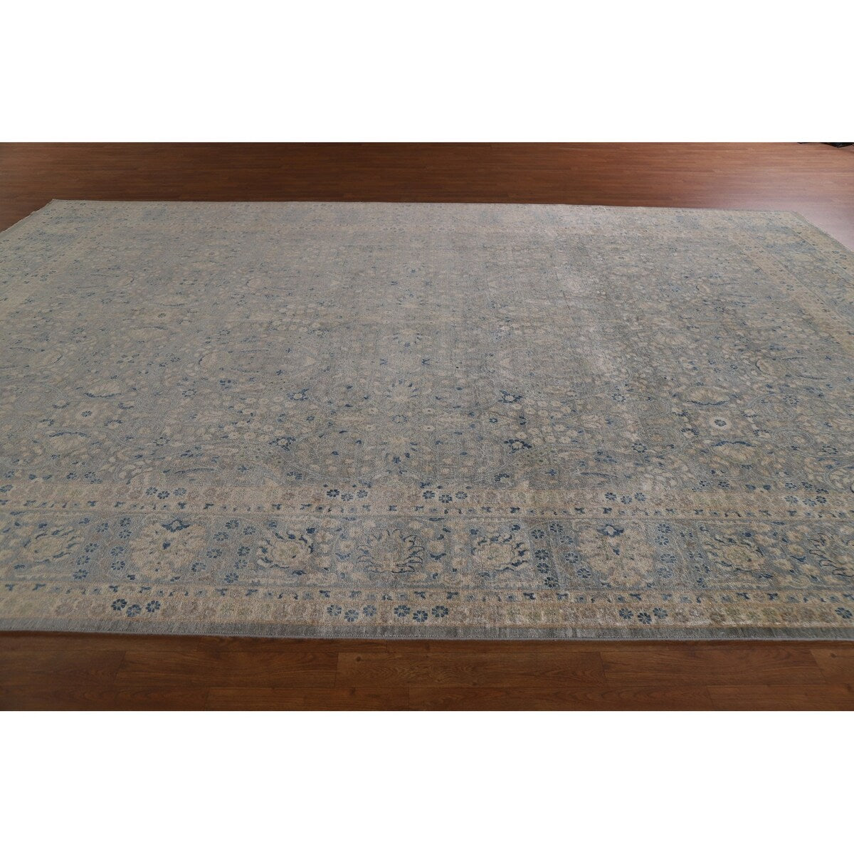 Vegetable Dye Grey Ziegler Large Rug Handmade Wool Carpet - 10'0" x 14'5"