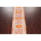 Vegetable Dye Kazak Oriental Hand Knotted Wool Turkish Rug - 11'1" x 2'9" Runner