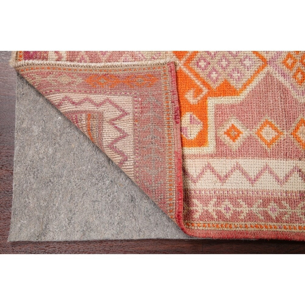 Vegetable Dye Kazak Oriental Hand Knotted Wool Turkish Rug - 11'1" x 2'9" Runner