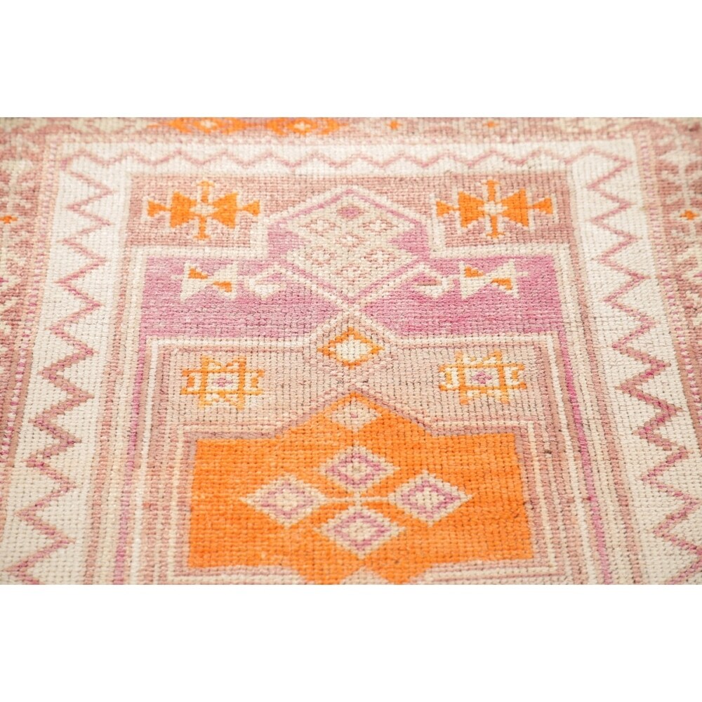 Vegetable Dye Kazak Oriental Hand Knotted Wool Turkish Rug - 11'1" x 2'9" Runner