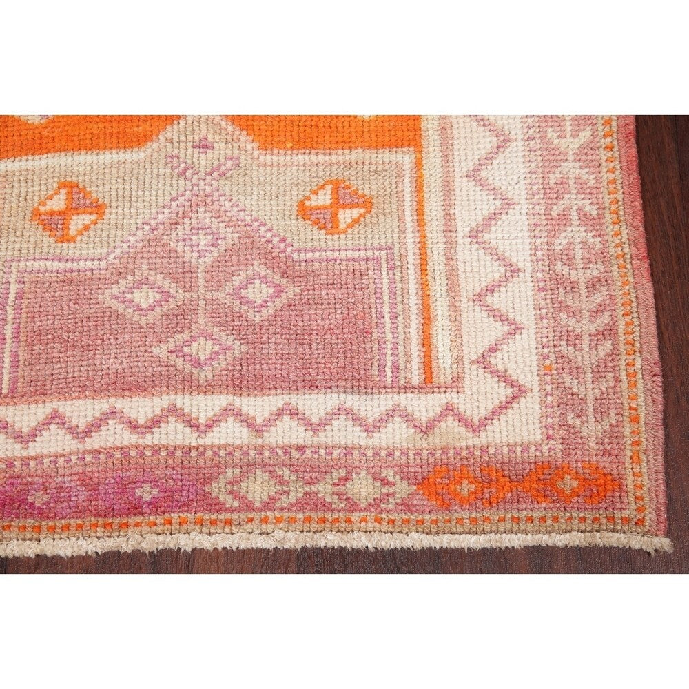 Vegetable Dye Kazak Oriental Hand Knotted Wool Turkish Rug - 11'1" x 2'9" Runner