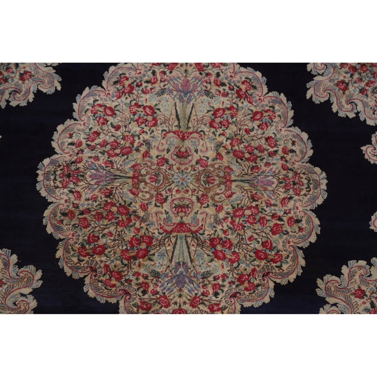 Vegetable Dye Kerman Persian Antique Area Rug Handmade Wool Carpet - 8'9" x 11'9"