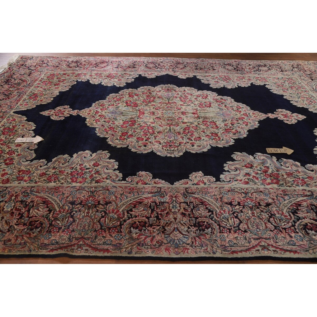 Vegetable Dye Kerman Persian Antique Area Rug Handmade Wool Carpet - 8'9" x 11'9"