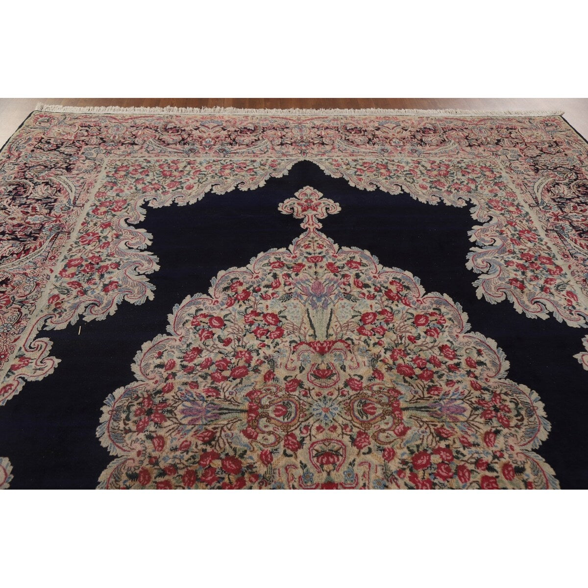 Vegetable Dye Kerman Persian Antique Area Rug Handmade Wool Carpet - 8'9" x 11'9"