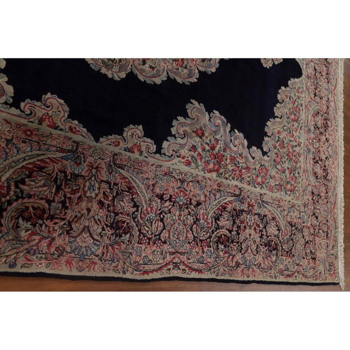 Vegetable Dye Kerman Persian Antique Area Rug Handmade Wool Carpet - 8'9" x 11'9"