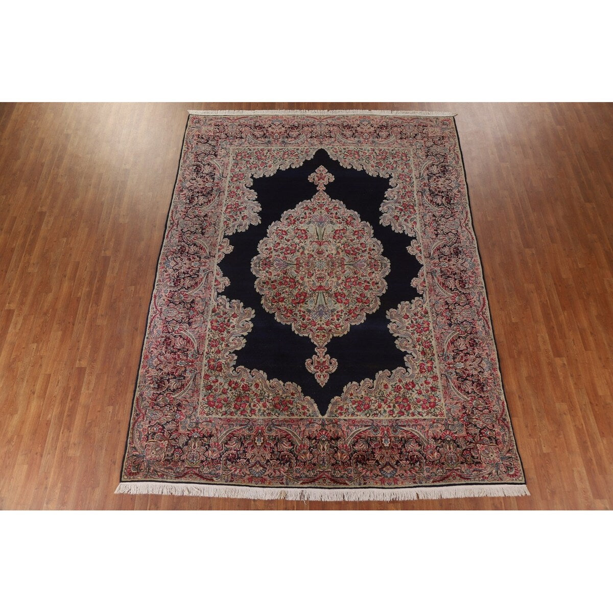 Vegetable Dye Kerman Persian Antique Area Rug Handmade Wool Carpet - 8'9" x 11'9"