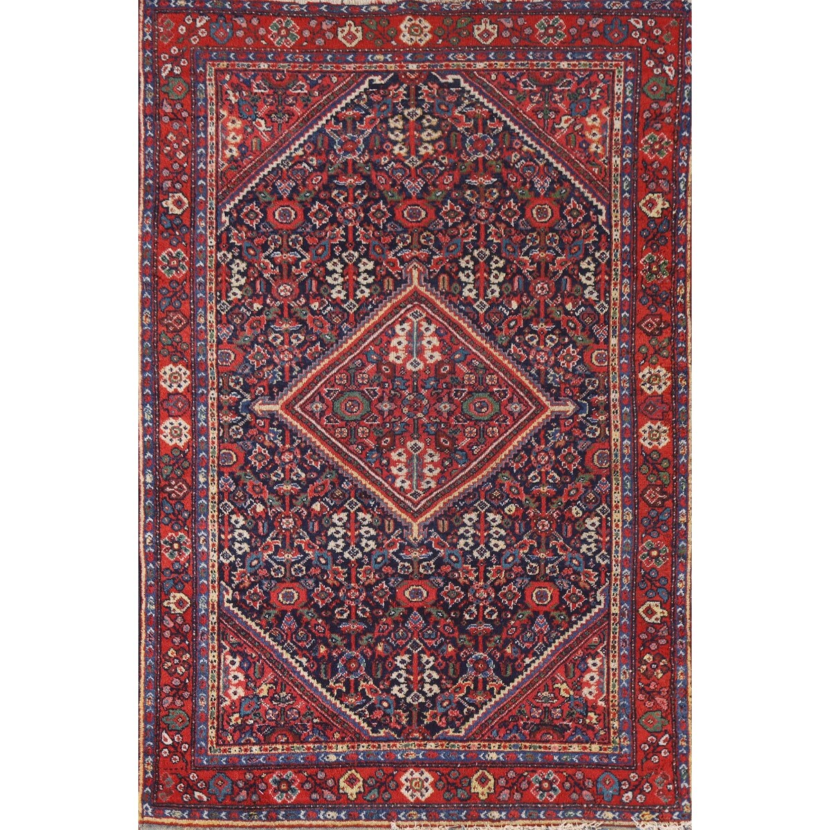 Vegetable Dye Mahal Persian Antique Accent Rug Handmade Wool Carpet - 4'4"x 6'7"