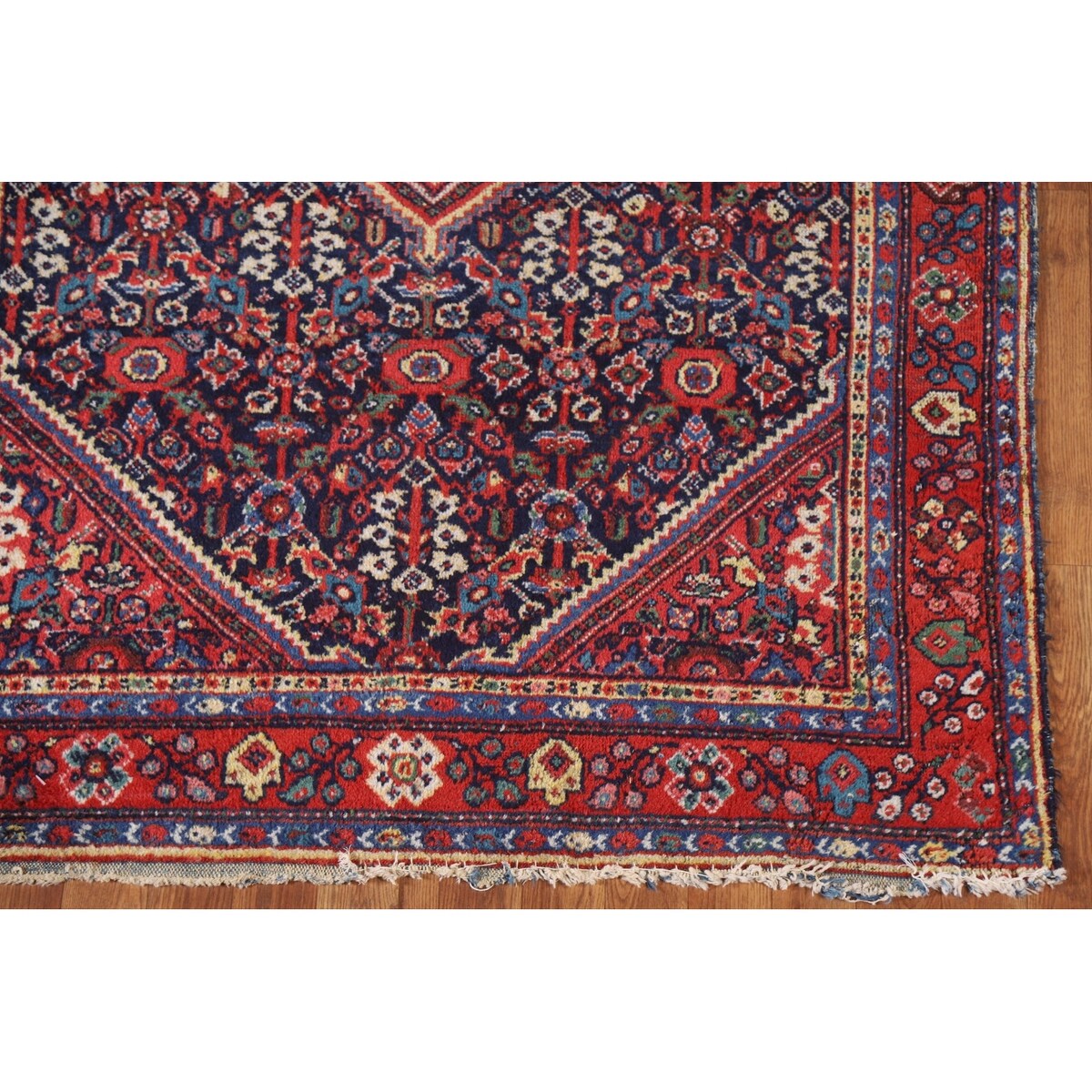 Vegetable Dye Mahal Persian Antique Accent Rug Handmade Wool Carpet - 4'4"x 6'7"