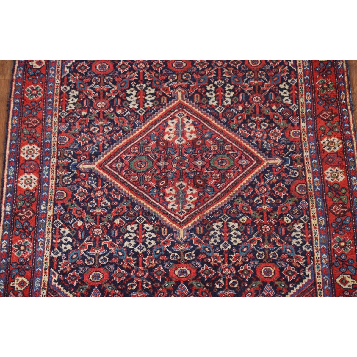 Vegetable Dye Mahal Persian Antique Accent Rug Handmade Wool Carpet - 4'4"x 6'7"