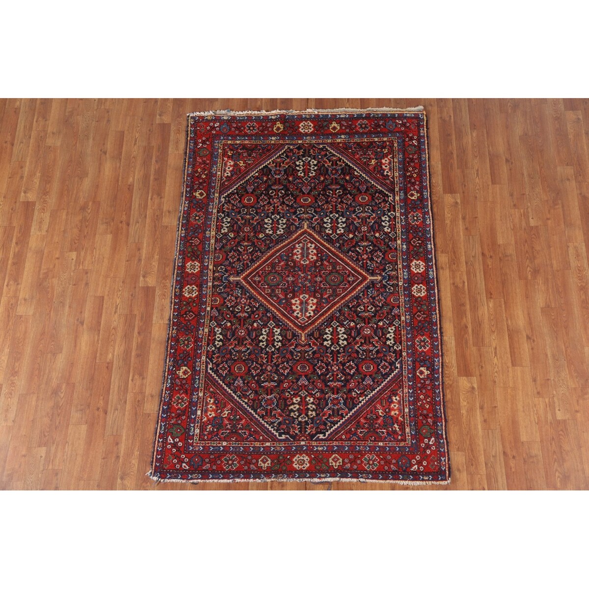 Vegetable Dye Mahal Persian Antique Accent Rug Handmade Wool Carpet - 4'4"x 6'7"