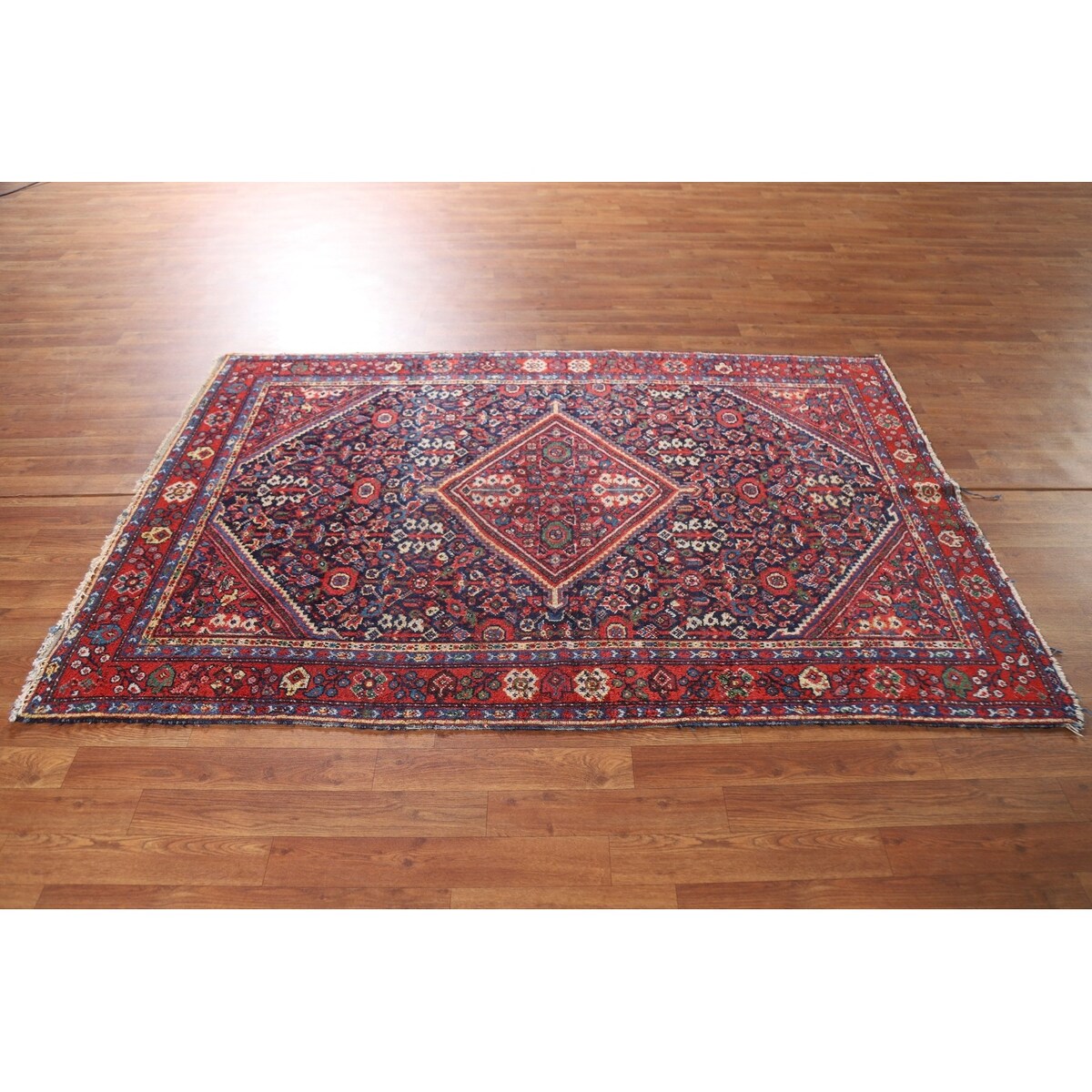 Vegetable Dye Mahal Persian Antique Accent Rug Handmade Wool Carpet - 4'4"x 6'7"