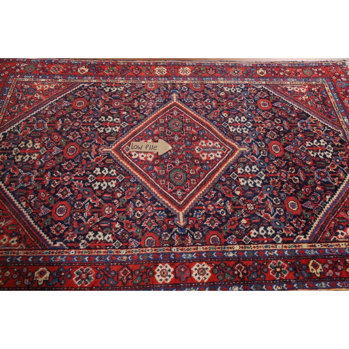 Vegetable Dye Mahal Persian Antique Accent Rug Handmade Wool Carpet - 4'4"x 6'7"