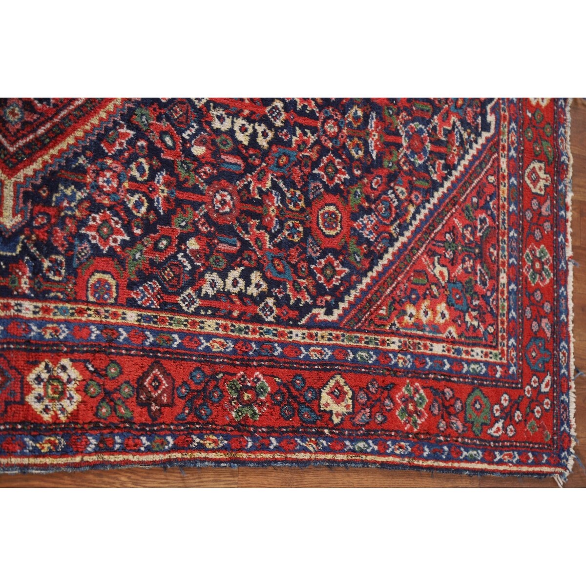 Vegetable Dye Mahal Persian Antique Accent Rug Handmade Wool Carpet - 4'4"x 6'7"