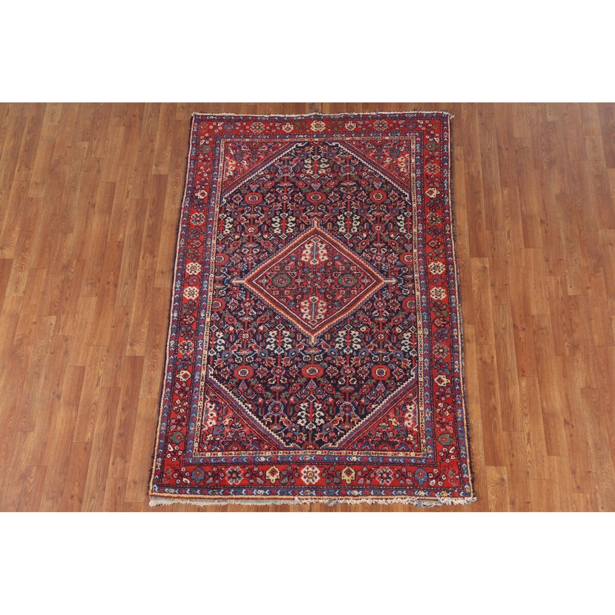 Vegetable Dye Mahal Persian Antique Accent Rug Handmade Wool Carpet - 4'4"x 6'7"