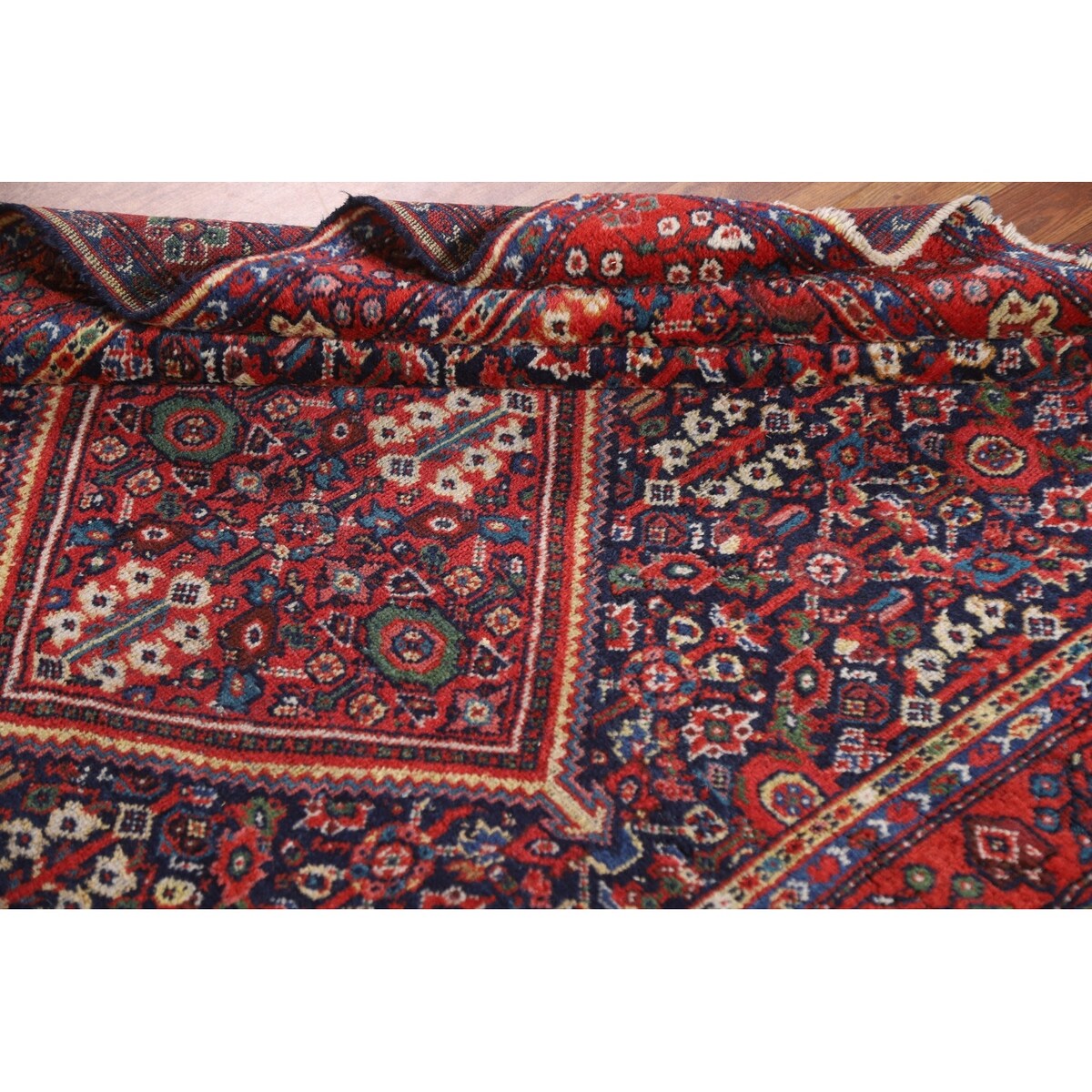 Vegetable Dye Mahal Persian Antique Accent Rug Handmade Wool Carpet - 4'4"x 6'7"