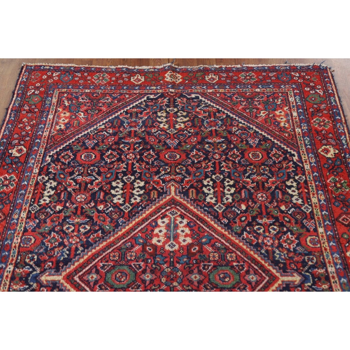 Vegetable Dye Mahal Persian Antique Accent Rug Handmade Wool Carpet - 4'4"x 6'7"