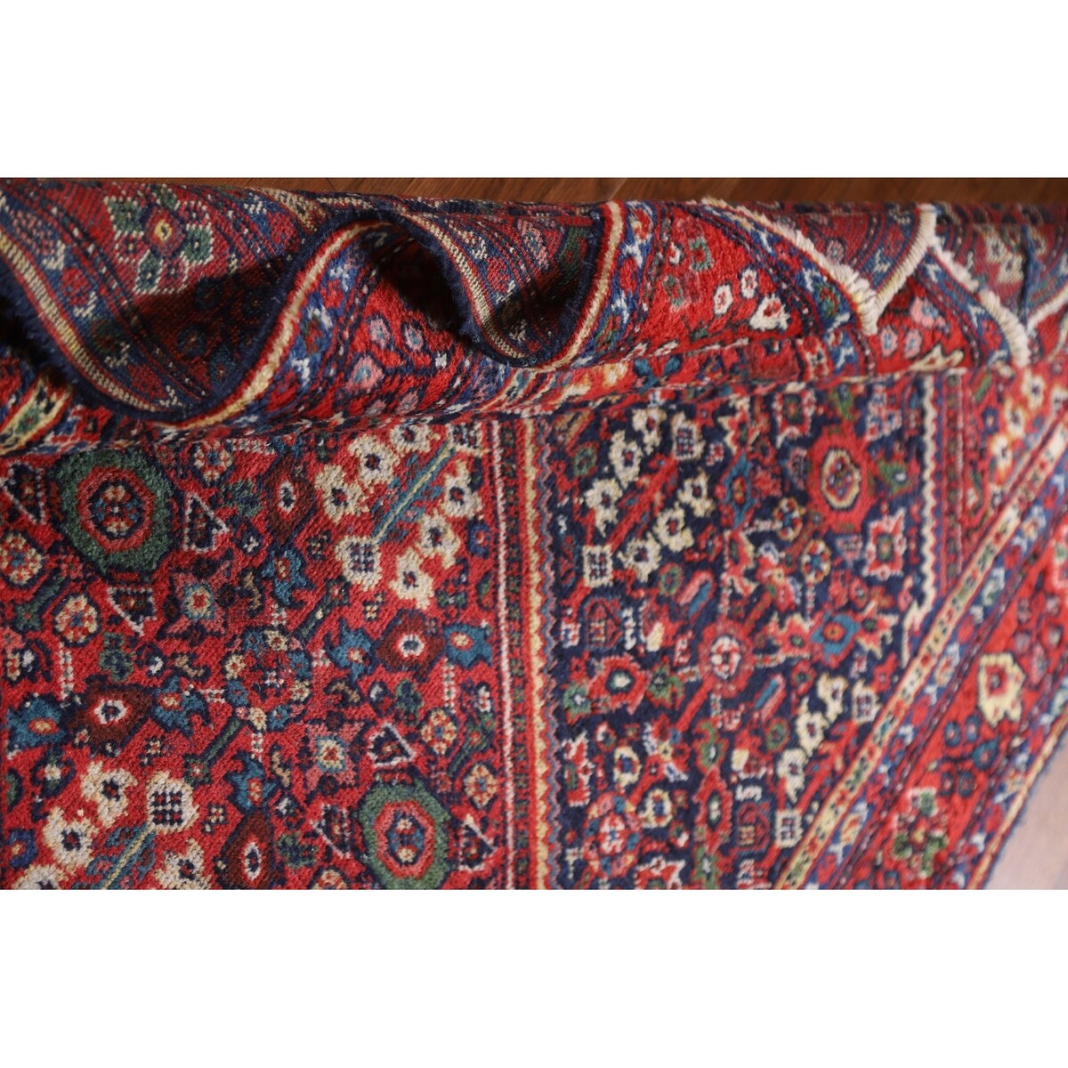 Vegetable Dye Mahal Persian Antique Accent Rug Handmade Wool Carpet - 4'4"x 6'7"