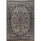 Vegetable Dye Nain Persian Large Rug Handmade Wool And Silk Carpet - 10'9" x 14'5"