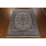 Vegetable Dye Nain Persian Large Rug Handmade Wool And Silk Carpet - 10'9" x 14'5"