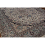 Vegetable Dye Nain Persian Large Rug Handmade Wool And Silk Carpet - 10'9" x 14'5"