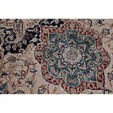 Vegetable Dye Nain Persian Large Rug Handmade Wool And Silk Carpet - 10'9" x 14'5"