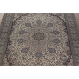 Vegetable Dye Nain Persian Large Rug Handmade Wool And Silk Carpet - 10'9" x 14'5"