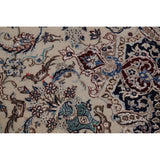 Vegetable Dye Nain Persian Large Rug Handmade Wool And Silk Carpet - 10'9" x 14'5"