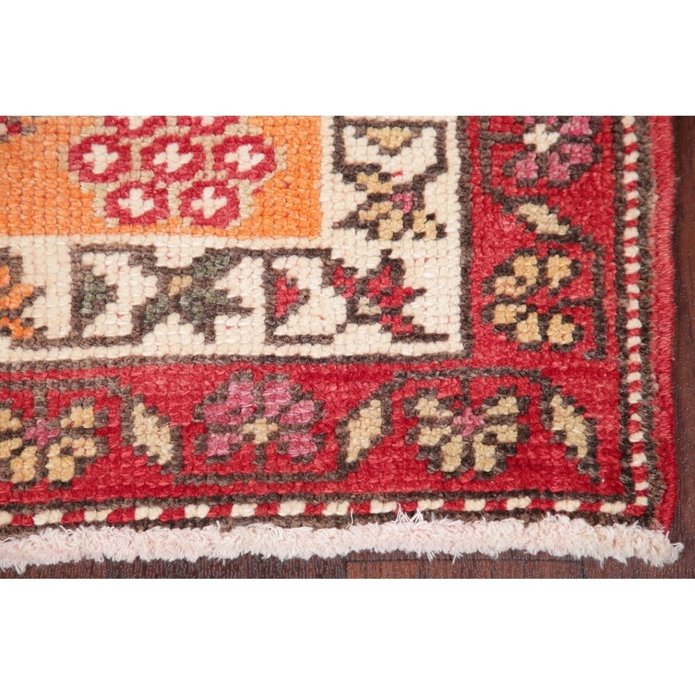 Vegetable Dye Oushak Oriental Hand Knotted Wool Turkish Rug - 11'11" x 2'10" Runner