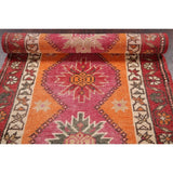 Vegetable Dye Oushak Oriental Hand Knotted Wool Turkish Rug - 11'11" x 2'10" Runner
