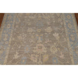 Vegetable Dye Oushak Turkish Rug Handmade Transitional Wool Carpet - 7'11"x 9'10"