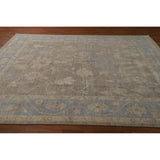 Vegetable Dye Oushak Turkish Rug Handmade Transitional Wool Carpet - 7'11"x 9'10"