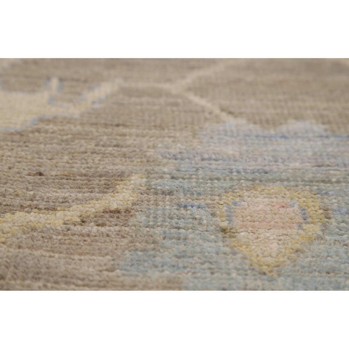 Vegetable Dye Oushak Turkish Rug Handmade Transitional Wool Carpet - 7'11"x 9'10"