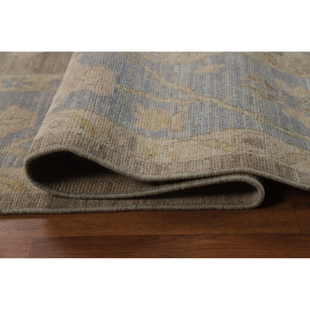 Vegetable Dye Oushak Turkish Rug Handmade Transitional Wool Carpet - 7'11"x 9'10"