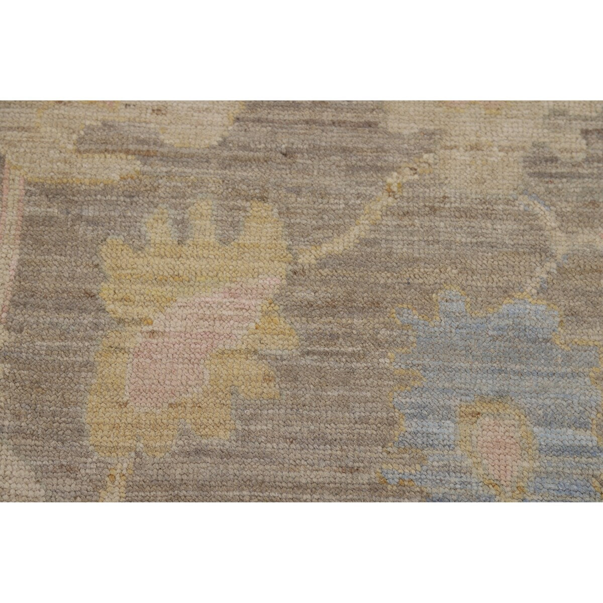 Vegetable Dye Oushak Turkish Rug Handmade Transitional Wool Carpet - 7'11"x 9'10"