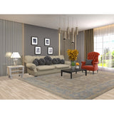 Vegetable Dye Oushak Turkish Rug Handmade Transitional Wool Carpet - 7'11"x 9'10"