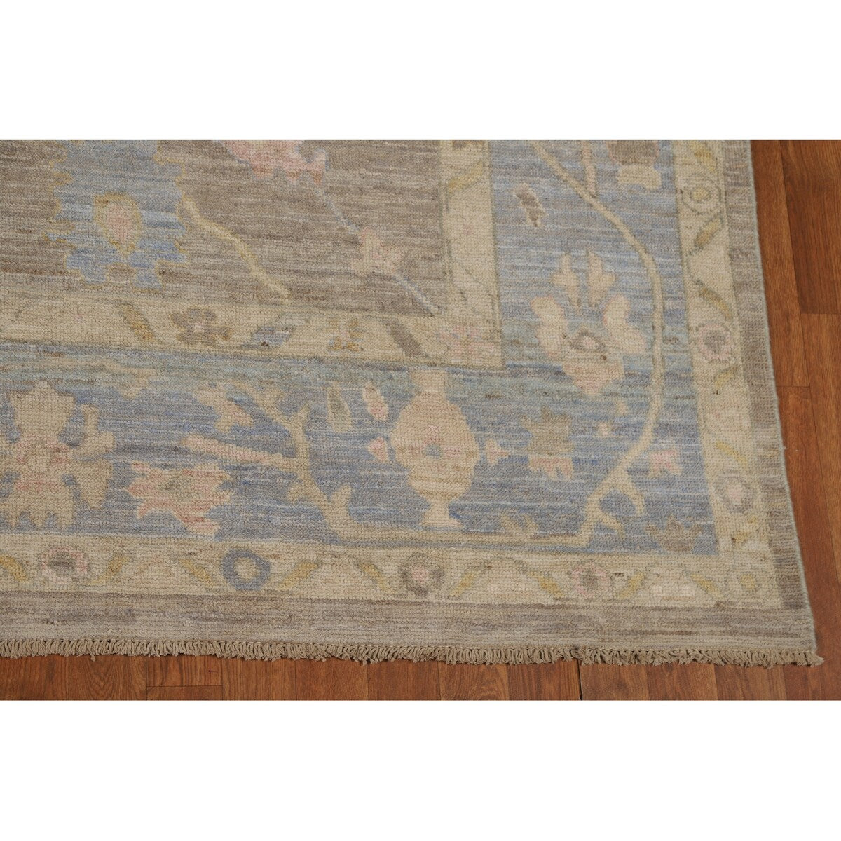 Vegetable Dye Oushak Turkish Rug Handmade Transitional Wool Carpet - 7'11"x 9'10"