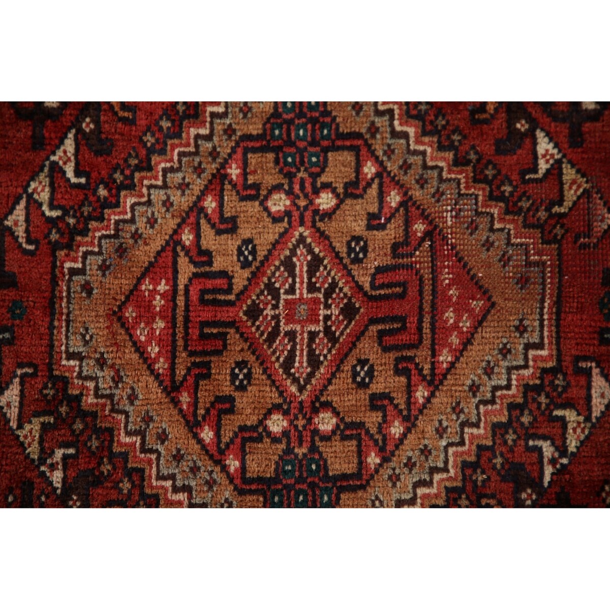 Vegetable Dye Shiraz Persian Vintage Runner Rug Handmade Wool Carpet - 3'6"x 8'11"