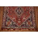 Vegetable Dye Shiraz Persian Vintage Runner Rug Handmade Wool Carpet - 3'6"x 8'11"
