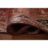 Vegetable Dye Shiraz Persian Vintage Runner Rug Handmade Wool Carpet - 3'6"x 8'11"