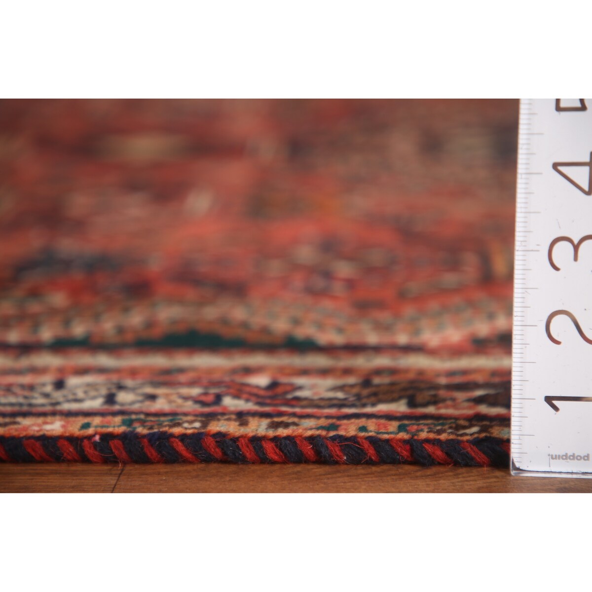 Vegetable Dye Shiraz Persian Vintage Runner Rug Handmade Wool Carpet - 3'6"x 8'11"